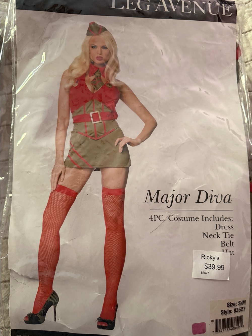 Leg Avenue Olive and Red Major Diva Military-Inspired Mini Dress